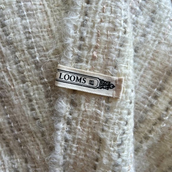 Nantucket Looms Windswept Ivory Handwoven Multi-Fiber Throw Blanket UNUSED NWT - Picture 3 of 13